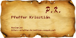 Pfeffer Krisztián névjegykártya